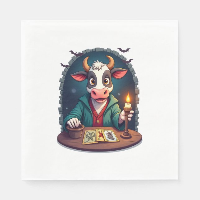Cow Tarot of Terror Napkin (Front)