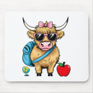 Cow Teacher Back To School Cute Cow Farm Western Mouse Pad