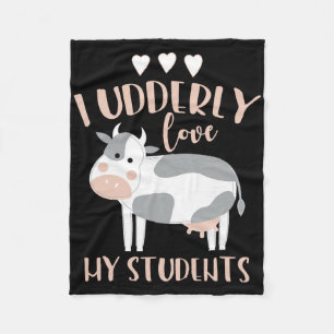 Cow Teacher Gift Fleece Blanket