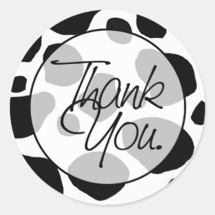 Cow   Thank You Classic Round Sticker