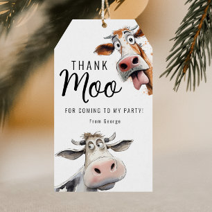 Cow Theme Birthday Party Thank You Gift Tags