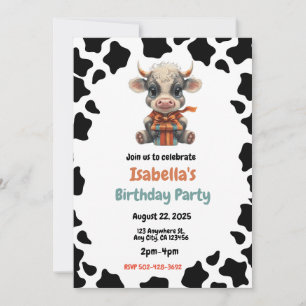 Cow-Themed Birthday Party Invitation