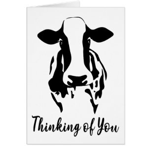 Cow Thinking of You Hello Miss You Farm Farmer