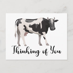 Cow Thinking of You Hello Miss You Farm Farmer Postcard