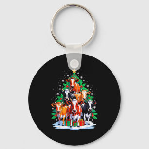 Cow Tree Christmas Cow Lover Xmas Squad Men Women  Key Ring