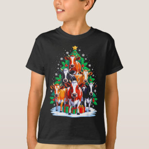 Cow Tree Christmas Cow Lover Xmas Squad Men Women T-Shirt
