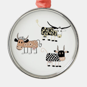 Cow Trio Metal Tree Decoration