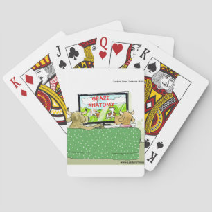 Cow TV Shows Funny Cartoon Playing Cards