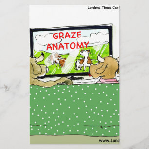 Cow TV Shows Funny Cartoon Stationery