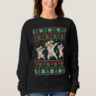 Cow Ugly Christmas Sweater Dabbing Cow Xmas Light