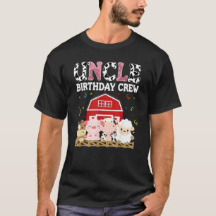 Cow Uncle Birthday Crew Farm Theme Animals Kids Bi T-Shirt