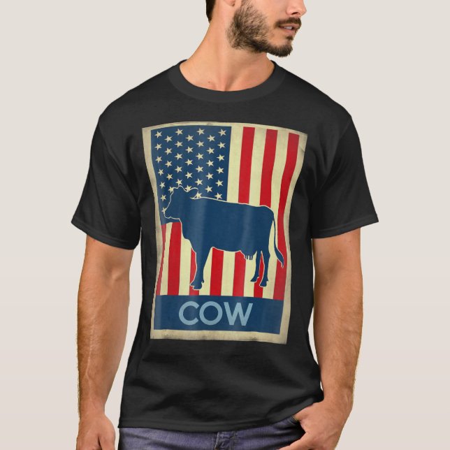 Cow Us Flag T-Shirt (Front)