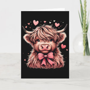 Cow Valentine Hearts  Card