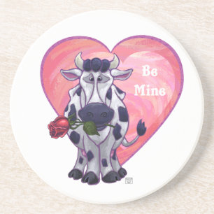 Cow Valentine's Day Coaster