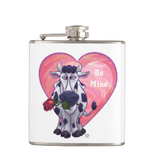Cow Valentine's Day Hip Flask