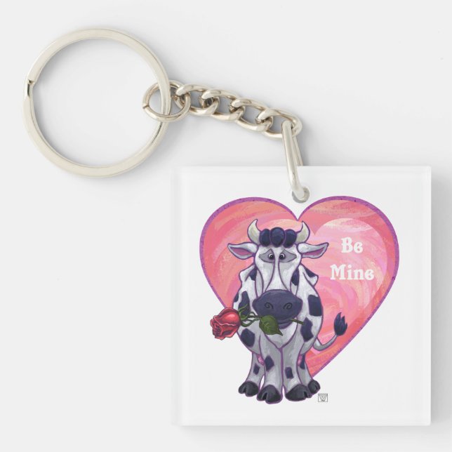 Cow Valentine's Day Key Ring (Front)