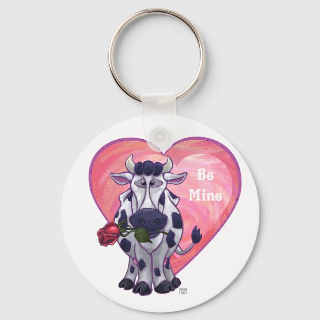 Cow Valentine's Day Key Ring (Front)