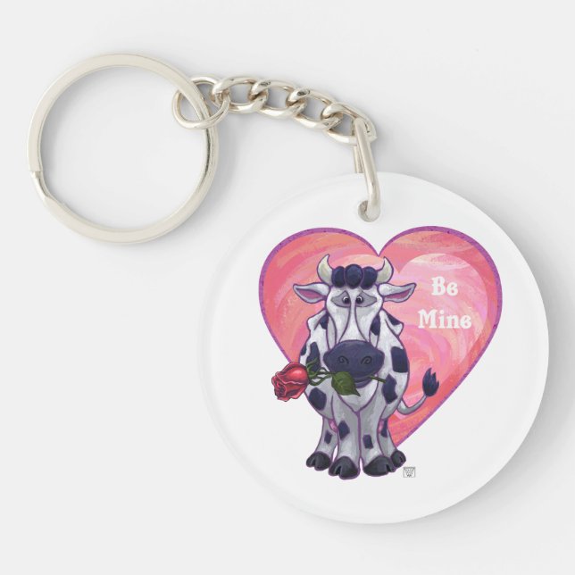 Cow Valentine's Day Key Ring (Front)