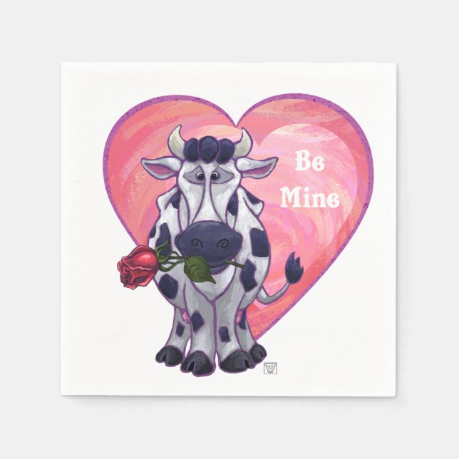 Cow Valentine's Day Napkin (Front)