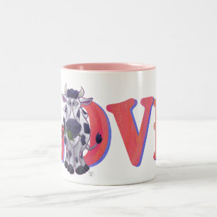 Cow Valentine's Day Two-Tone Coffee Mug