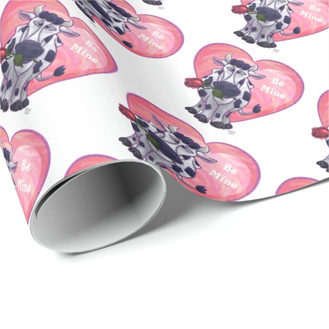 Cow Valentine's Day Wrapping Paper (Roll Corner)