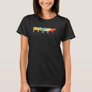Cow Vintage Retro Heifer Farm Cattle Lover 60s 70s T-Shirt
