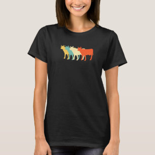 Cow Vintage Retro Idea For Men Women Cool Cute T-Shirt