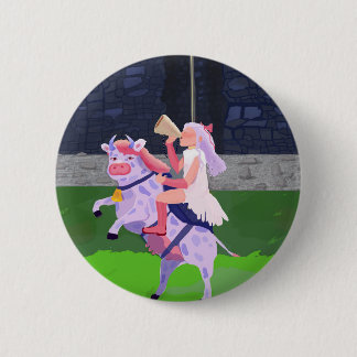 Cow warrior 6 cm round badge