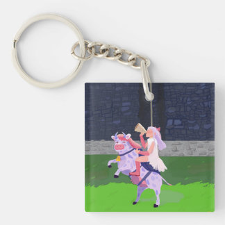 Cow warrior key ring