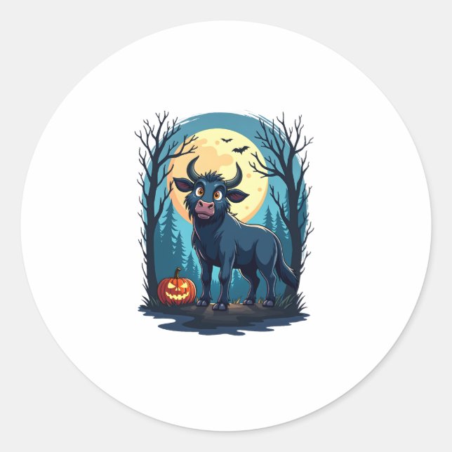 Cow Werewolf Transformation Classic Round Sticker (Front)
