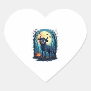 Cow Werewolf Transformation Heart Sticker