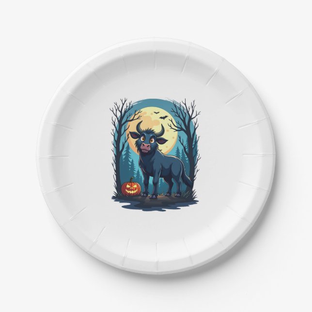 Cow Werewolf Transformation Paper Plate (Front)