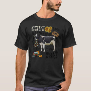 Cow Western Country Cow Sunflower Truck Farm Life T-Shirt