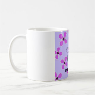 Cow white pink flowers coffee mug