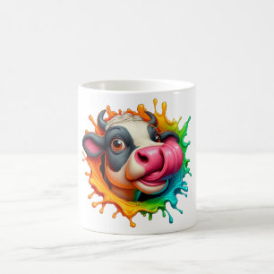 Cow wiping nose coffee mug