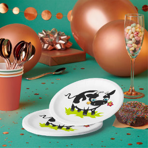 Cow With A Flower Paper Plate