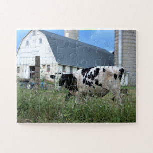 Cow with Barn Jigsaw Puzzle