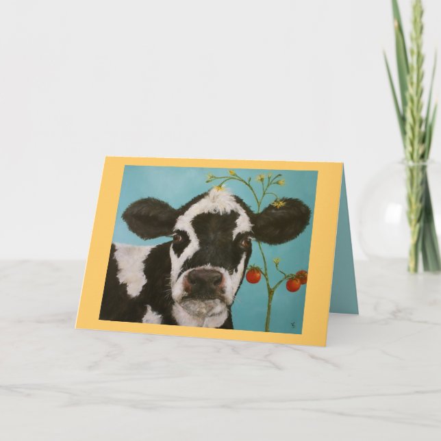 Cow with cherry tomatoes card (Front)