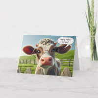 Cow With Eyeglasses Birthday Humour