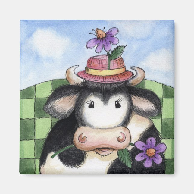 Cow with Hat - Magnet (Front)