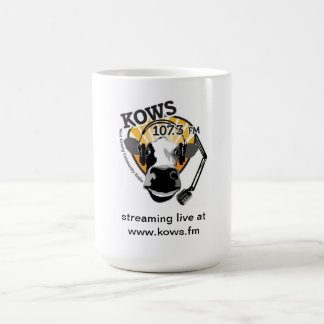 cow with microphone, KOWS Radio Coffee Mug