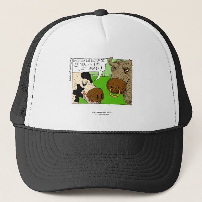 Cow With PMS?  Hilarious Framed Print Trucker Hat (Front)