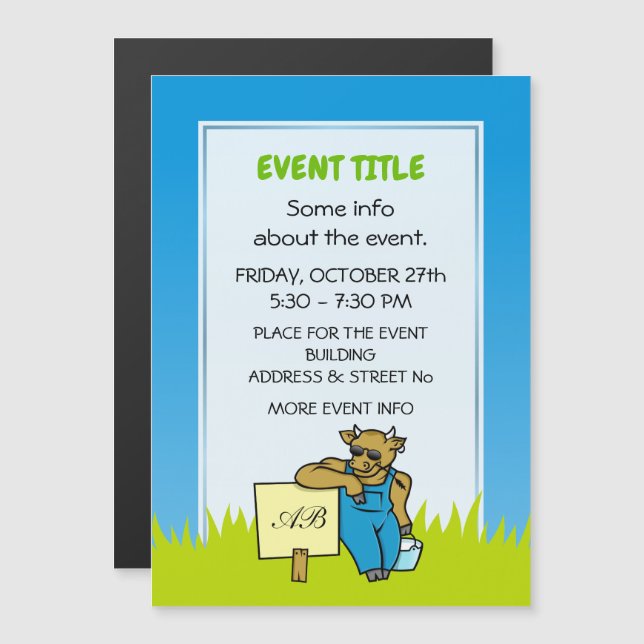 Cow with Sign (Front/Back)