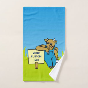 Cow with Sign Bath Towel Set