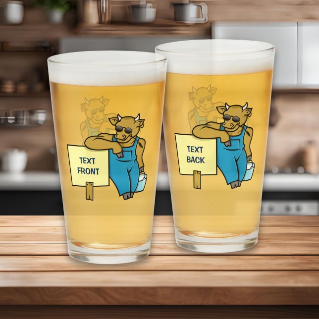 Cow with Sign Glass (Creator Uploaded)