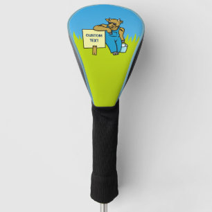 Cow with Sign Golf Head Cover