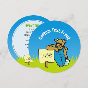 Cow with Sign Invitation