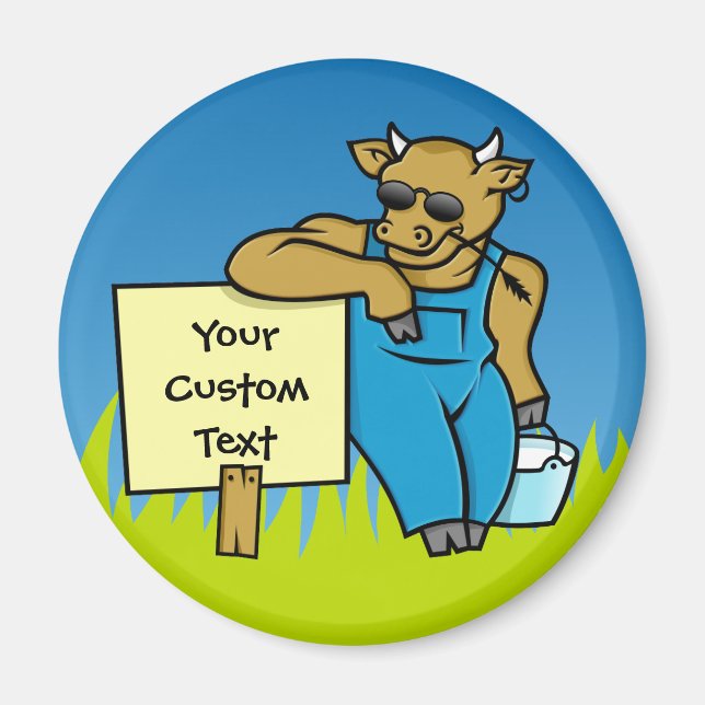 Cow with sign magnet (Front)