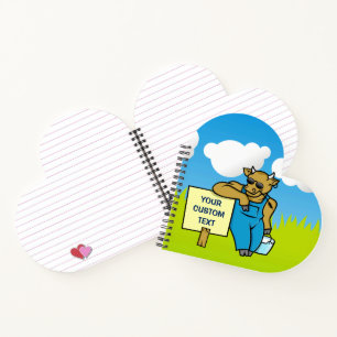Cow with sign notebook