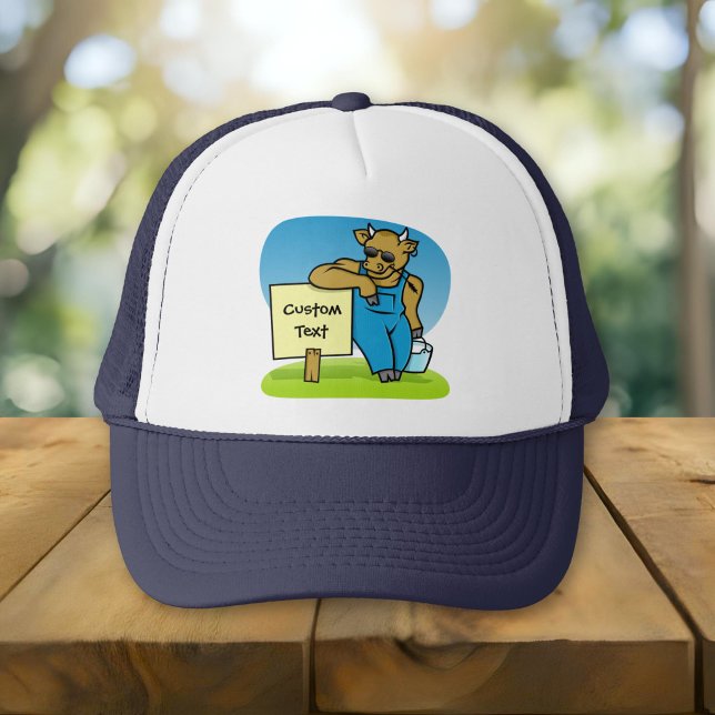 Cow with sign trucker hat (Creator Uploaded)